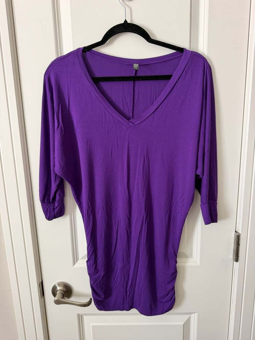 Made By Johnny V-Neck 3/4 Sleeve Dolman Top Size S